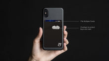 (Two) Stretchy Cell Phone Stick on Wallet Card Holder Phone Pocket for iPhone, Android and All Smartphones. (Blue&Black)