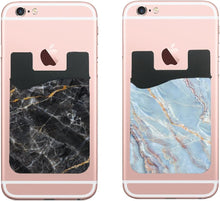 (Two) Floral Cell Phone Stick on Wallet Card Holder Phone Pocket for iPhone, Android and All Smartphones.