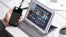(Two) Stretchy Cell Phone Stick on Wallet Card Holder Phone Pocket for iPhone, Android and All Smartphones. (Blue&Black)