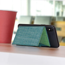 Cell Phone Card Holder Stick on Wallet Phone Pocket for iPhone, Android and All Smartphones Fabric Green
