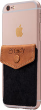 Button Secure Cell Phone Stick On Wallet Card Holder Phone Pocket for iPhone, Android and All Smartphones. (Black Felt)