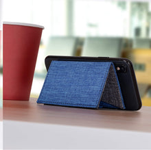 Cell Phone Card Holder Stick on Wallet Phone Pocket for iPhone, Android and All Smartphones - Blue Grey