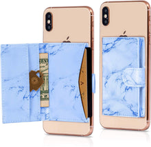 Cell Phone Card Holder Stick on Wallet Phone Pocket for iPhone, Android and All Smartphones (Light Blue)