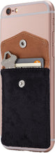 Button Secure Cell Phone Stick On Wallet Card Holder Phone Pocket for iPhone, Android and All Smartphones. (Black Felt)