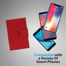 Cell Phone Card Holder Stick on Wallet Phone Pocket for iPhone, Android and All Smartphones - Red Orange