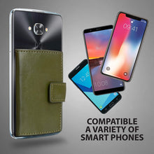 Cell Phone Card Holder Stick on Wallet Phone Pocket for iPhone, Android and All Smartphones (Olive Green)