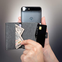 Cell Phone Card Holder Stick on Wallet Phone Pocket for iPhone, Android and All Smartphones (Black and Grey)