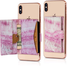 Cell Phone Card Holder Stick on Wallet Phone Pocket for iPhone, Android and All Smartphones (Pink)