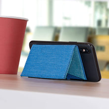 Cell Phone Card Holder Stick on Wallet Phone Pocket for iPhone, Android and All Smartphones - Blue