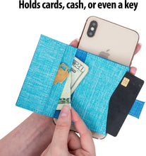 Cell Phone Card Holder Stick on Wallet Phone Pocket for iPhone, Android and All Smartphones - Blue