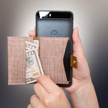 Cell Phone Card Holder Stick on Wallet Phone Pocket for iPhone, Android and All Smartphones (Caramel)