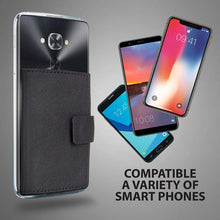 Cell Phone Card Holder Stick on Wallet Phone Pocket for iPhone, Android and All Smartphones (Black and Grey)