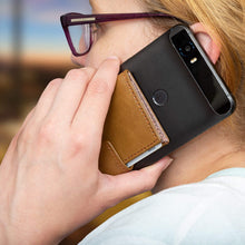 Cell Phone Card Holder Stick on Wallet Phone Pocket for iPhone, Android and All Smartphones (Caramel)