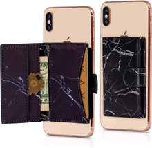 Cell Phone Card Holder Stick on Wallet Phone Pocket for iPhone, Android and All Smartphones (Blue Paisley)
