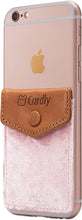 Button Secure Cell Phone Stick On Wallet Card Holder Phone Pocket for iPhone, Android and All Smartphones. (Black Felt)