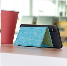 Cell Phone Card Holder Stick on Wallet Phone Pocket for iPhone, Android and All Smartphones - Blue Green