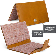 Cell Phone Card Holder Stick on Wallet Phone Pocket for iPhone, Android and All Smartphones (Caramel)