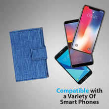 Cell Phone Card Holder Stick on Wallet Phone Pocket for iPhone, Android and All Smartphones - Blue Grey