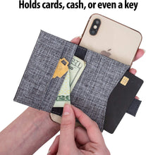 Cell Phone Card Holder Stick on Wallet Phone Pocket for iPhone, Android and All Smartphones - Blue Grey