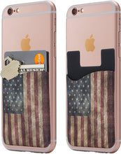 (Two) Floral Cell Phone Stick on Wallet Card Holder Phone Pocket for iPhone, Android and All Smartphones.