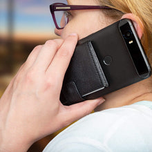 Cell Phone Card Holder Stick on Wallet Phone Pocket for iPhone, Android and All Smartphones (Black and Grey)
