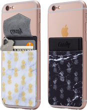 (Two) Secure Cell Phone Stick On Wallet Card Holder Phone Pocket for iPhone, Android and All Smartphones. (Black)