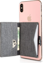 Cell Phone Card Holder Stick on Wallet Phone Pocket for iPhone, Android and All Smartphones (Black and Grey)