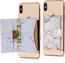 Cell Phone Card Holder Stick on Wallet Phone Pocket for iPhone, Android and All Smartphones (Blue Paisley)