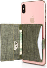 Cell Phone Card Holder Stick on Wallet Phone Pocket for iPhone, Android and All Smartphones (Olive Green)