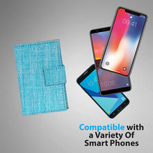 Cell Phone Card Holder Stick on Wallet Phone Pocket for iPhone, Android and All Smartphones - Blue Green