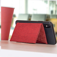 Cell Phone Card Holder Stick on Wallet Phone Pocket for iPhone, Android and All Smartphones - Red Orange