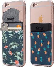 (Two) Secure Cell Phone Stick On Wallet Card Holder Phone Pocket for iPhone, Android and All Smartphones. (Black)