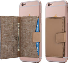 Cell Phone Card Holder Stick on Wallet Phone Pocket for iPhone, Android and All Smartphones (Black and Grey)