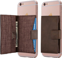 Cell Phone Card Holder Stick on Wallet Phone Pocket for iPhone, Android and All Smartphones (Black and Grey)