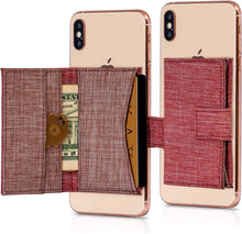 Cell Phone Card Holder Stick on Wallet Phone Pocket for iPhone, Android and All Smartphones (Blue Paisley)
