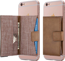Cell Phone Card Holder Stick on Wallet Phone Pocket for iPhone, Android and All Smartphones (Black and Grey)