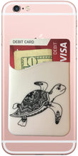 Phone Pocket (Two) Elephant and Turtle Cell Phone Stick on Wallet Card Holder for iPhone, Android and All Smartphones.