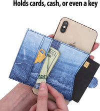 Cell Phone Card Holder Stick on Wallet Phone Pocket for iPhone, Android and All Smartphones (Dark Blue)