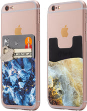 (Two) Floral Cell Phone Stick on Wallet Card Holder Phone Pocket for iPhone, Android and All Smartphones.
