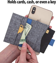 Cell Phone Card Holder Stick on Wallet Phone Pocket for iPhone, Android and All Smartphones - Black